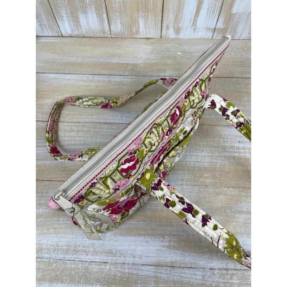 Vera Bradley Make Me Blush Beige Floral Print Double Handle Shoulder Bag EUC - Picture 4 of 10